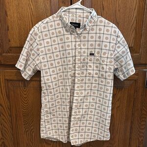 Brixton White and Brown Casual Button Down Shirt